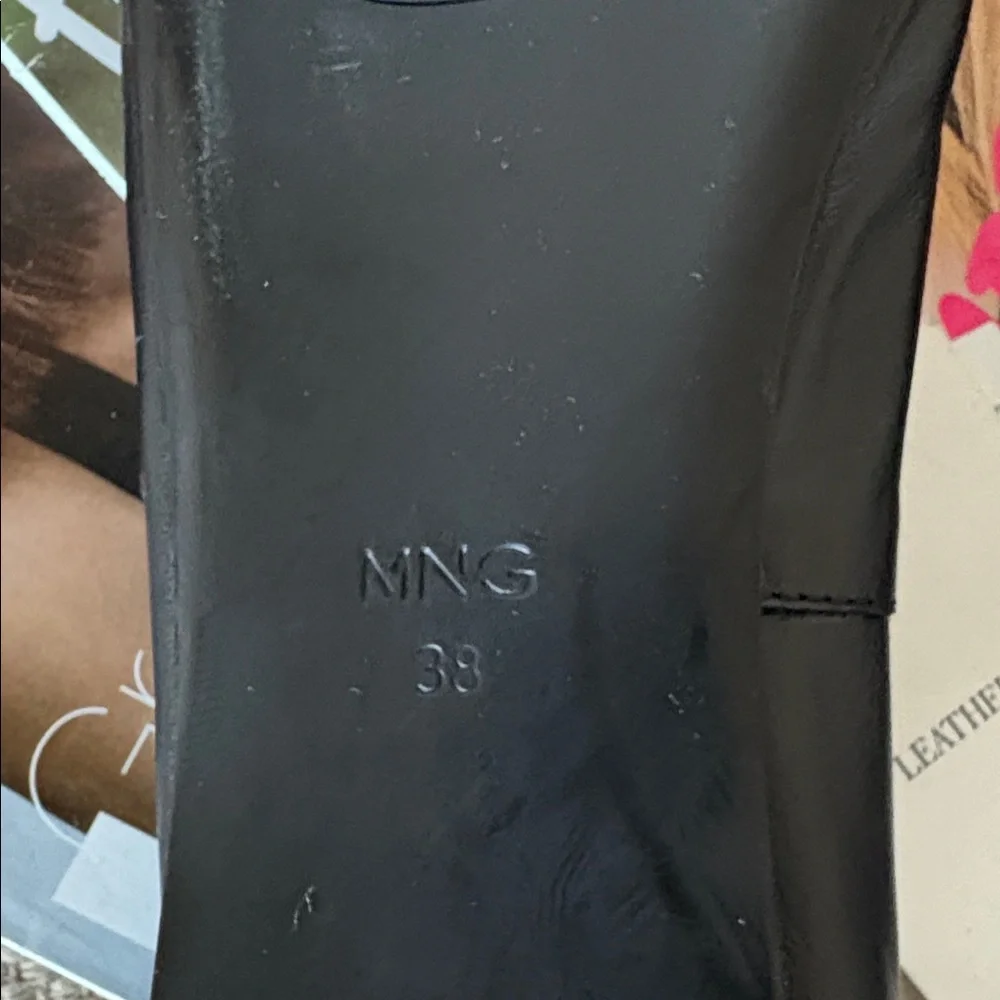 MNG Mango black leather ballet bow flats; NWT; size Euro 38 US 7.5 - Picture 8 of 9